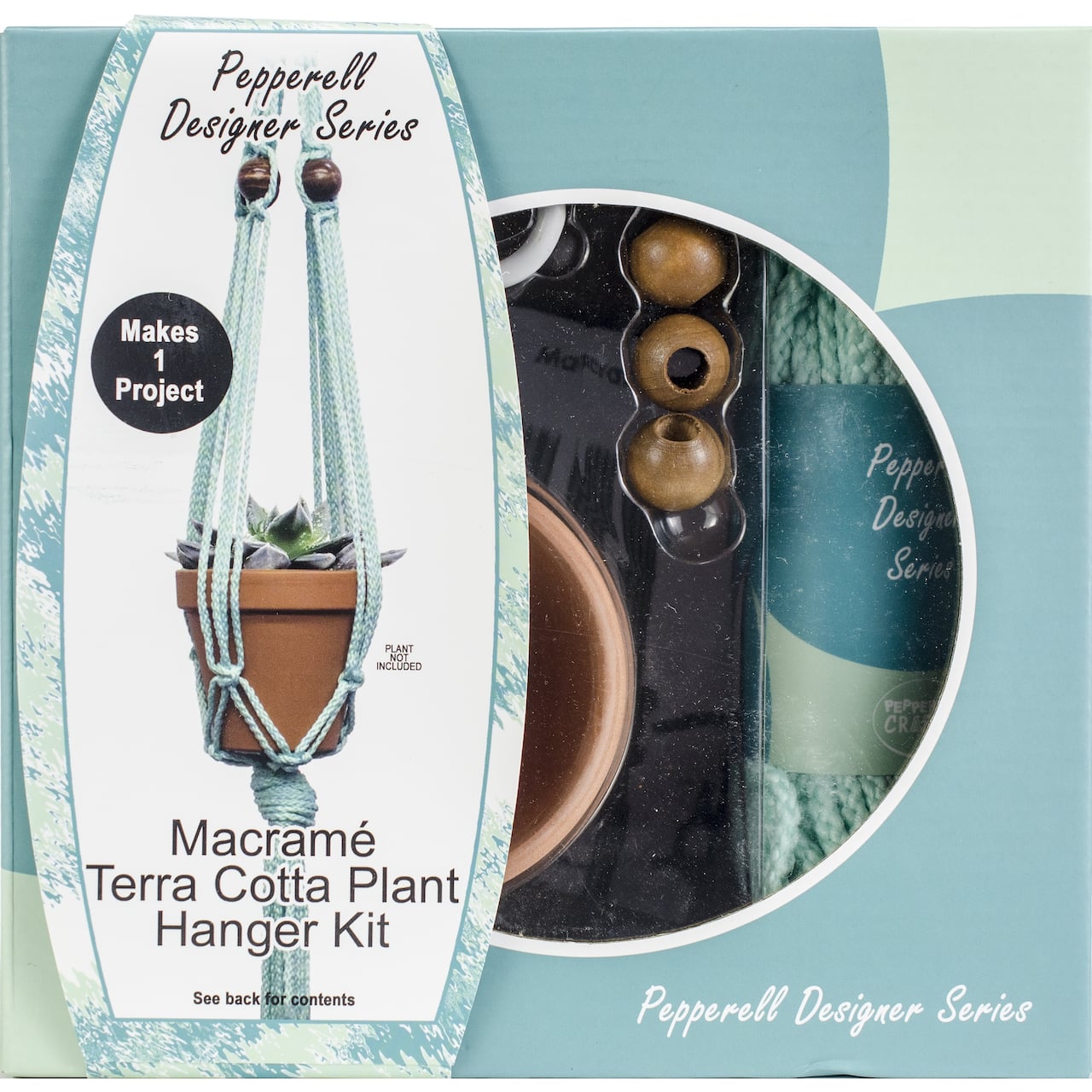 Pepperell Designer Mint Macramé Plant Hanger Kit